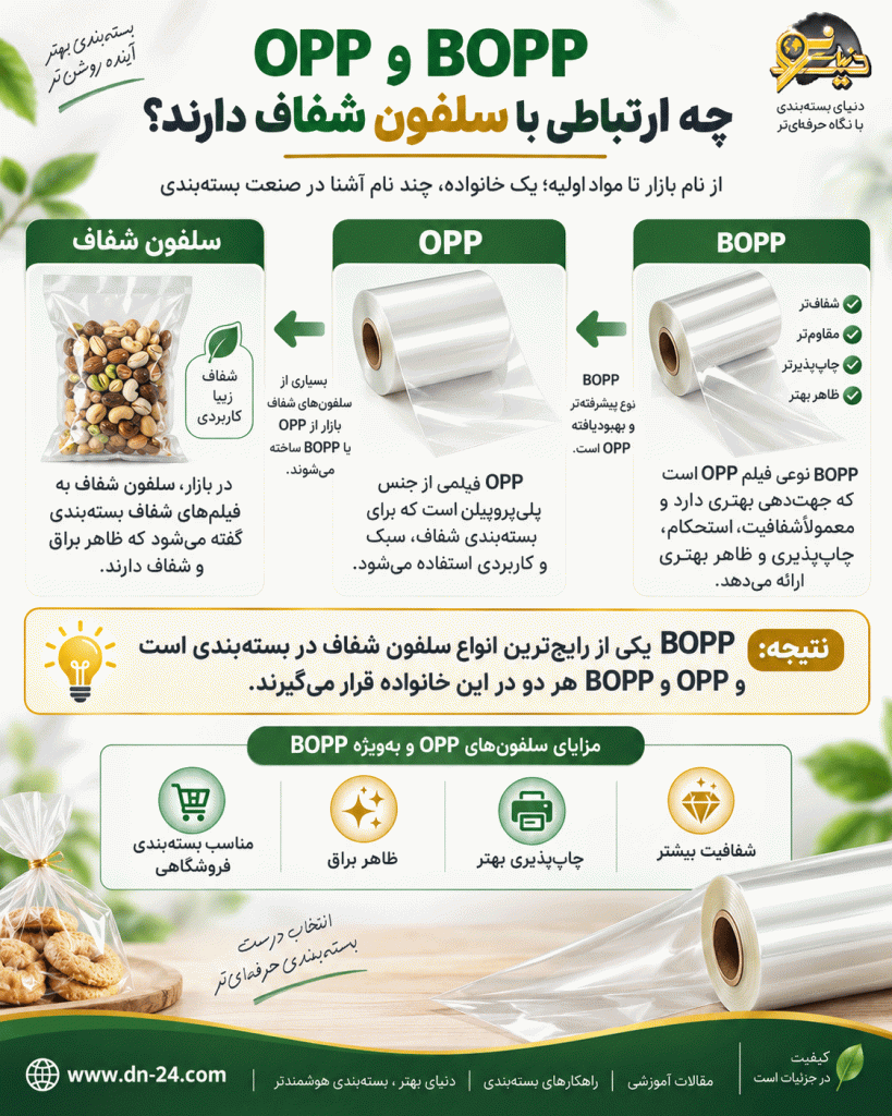 سلفون شفاف بسته بندی چیست؟ کاربرد، قیمت سلفون و راهنمای انتخاب 3 OPP و BOPP چه ارتباطی با سلفون شفاف دارند؟